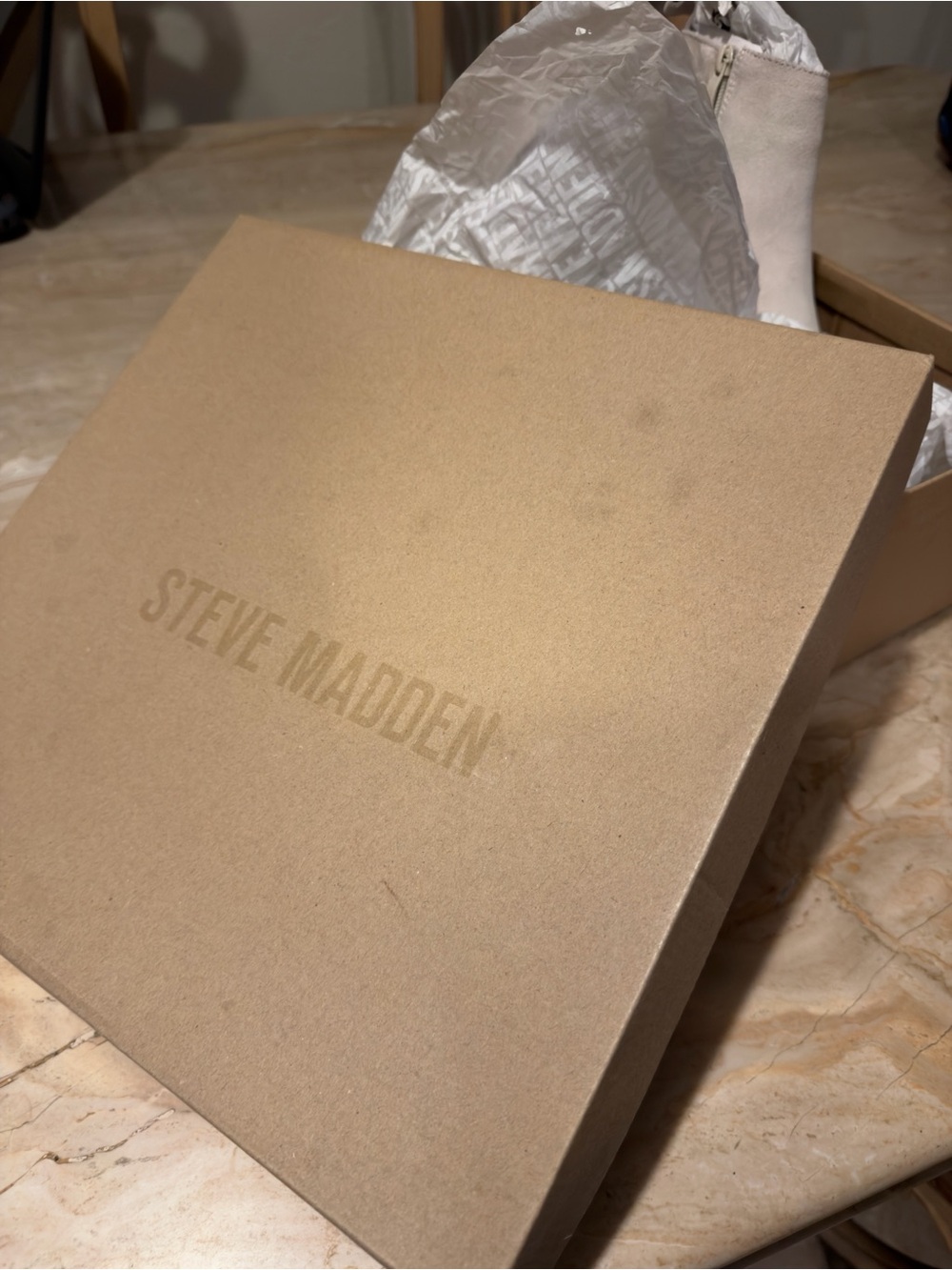 Steve Madden White Ankle Booties